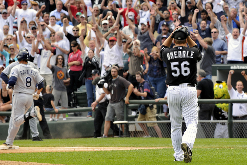 Mark Buehrle of the White Sox after completing a perfect game