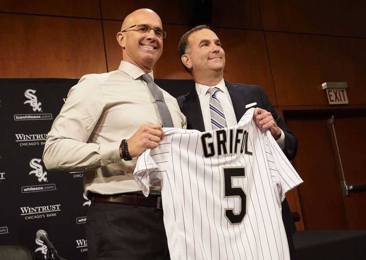 White Sox manager Pedro Grifol with Rick Hahn