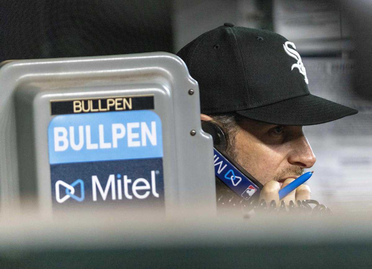 White Sox pitching coach Ethan Katz calls the White Sox bullpen