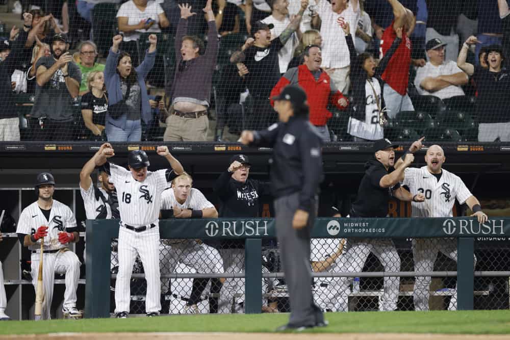 White Sox celebrate ruling at the plate