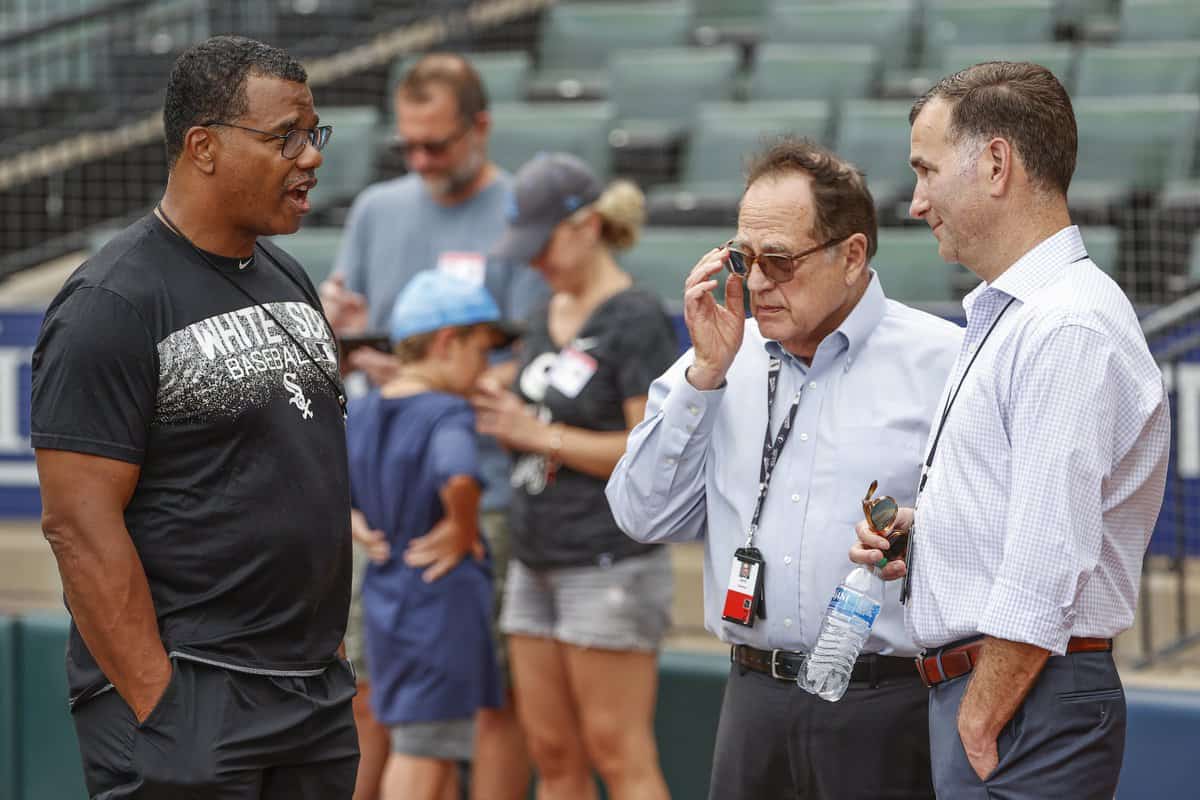 White Sox chairman Jerry Reinsdorf with Kenny Williams and Rick Hahn