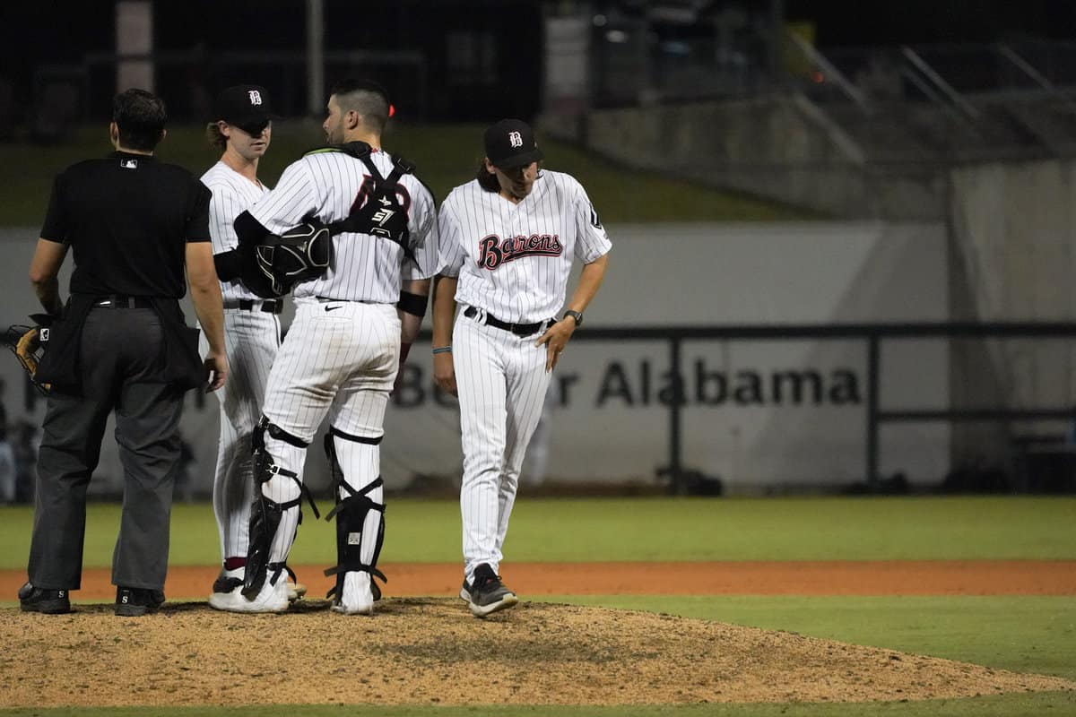 Birmingham Barons pitching coach Danny Farquhar (Jim Margalus / Sox Machine)