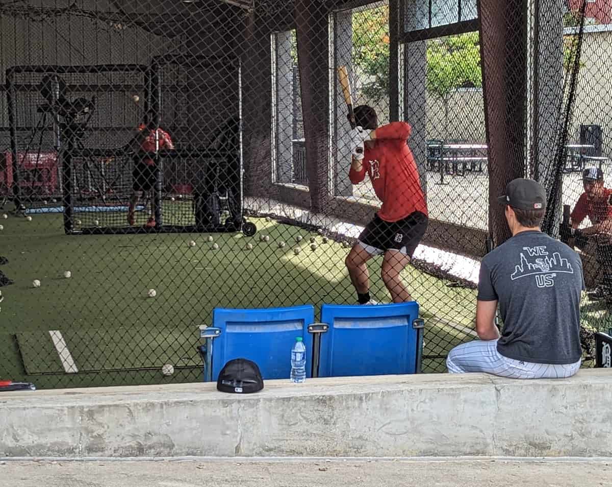 White Sox prospect in batting cage