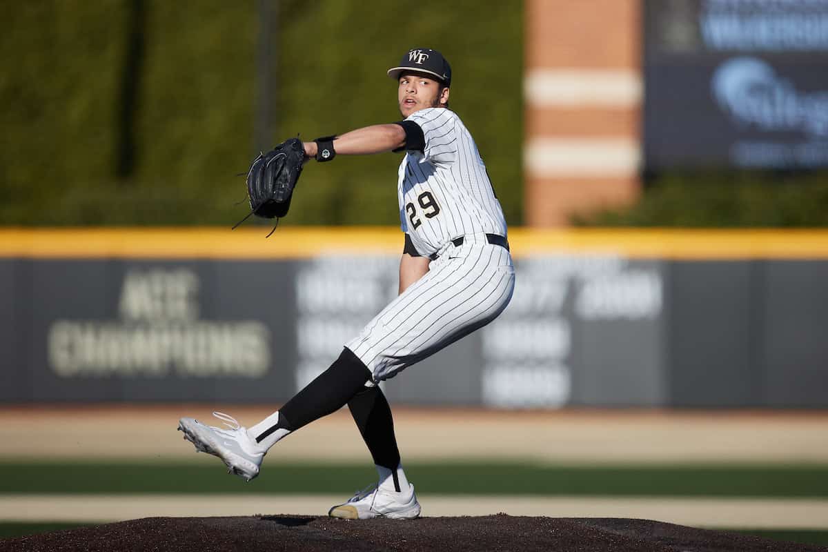 Wake Forest pitcher Chase Burns