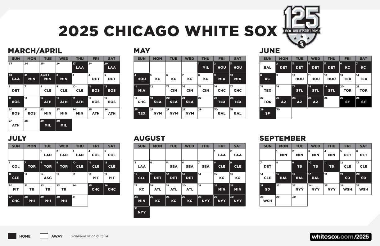 White Sox 2025 schedule