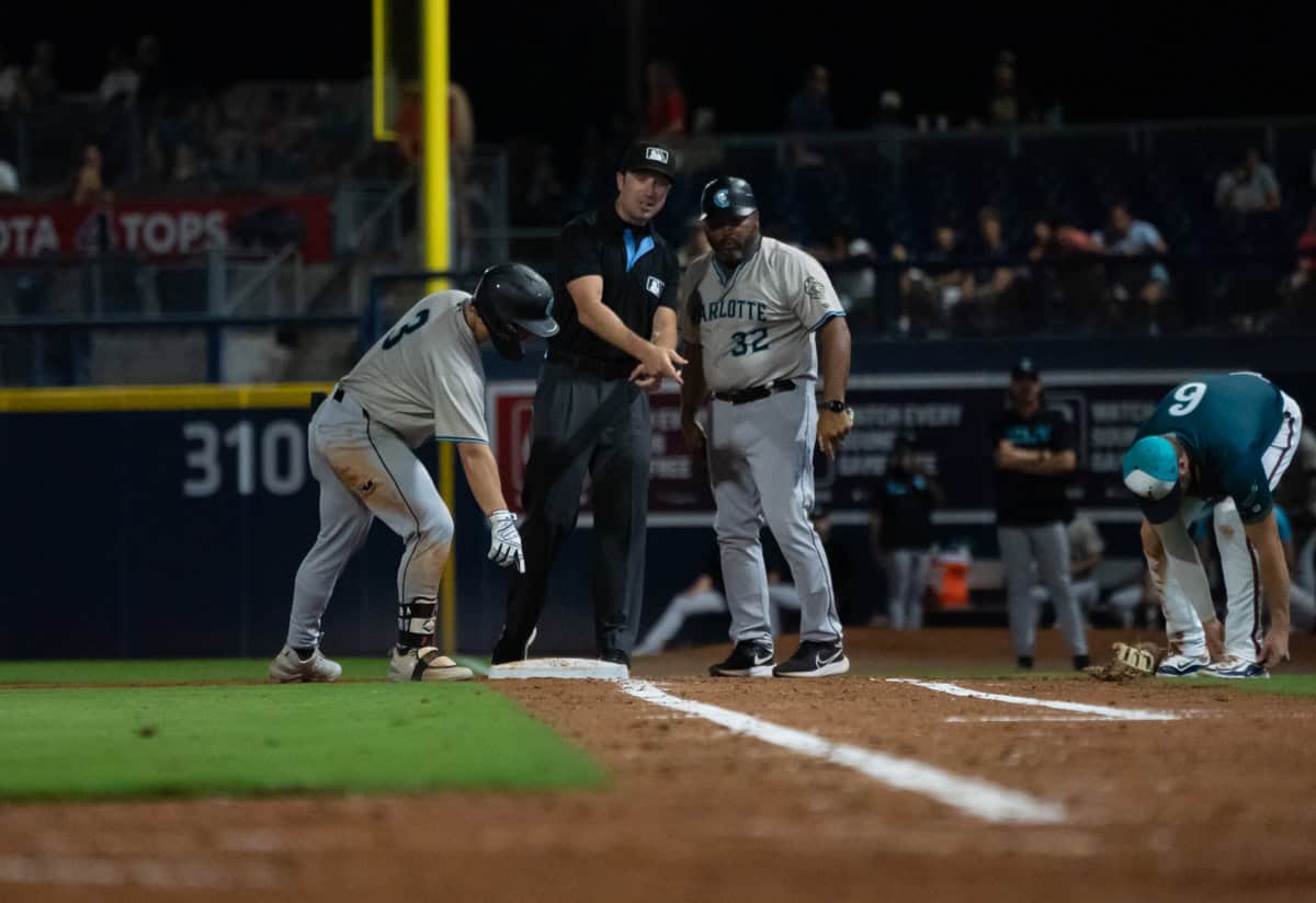 White Sox player Dominic Fletcher, playing for Charlotte