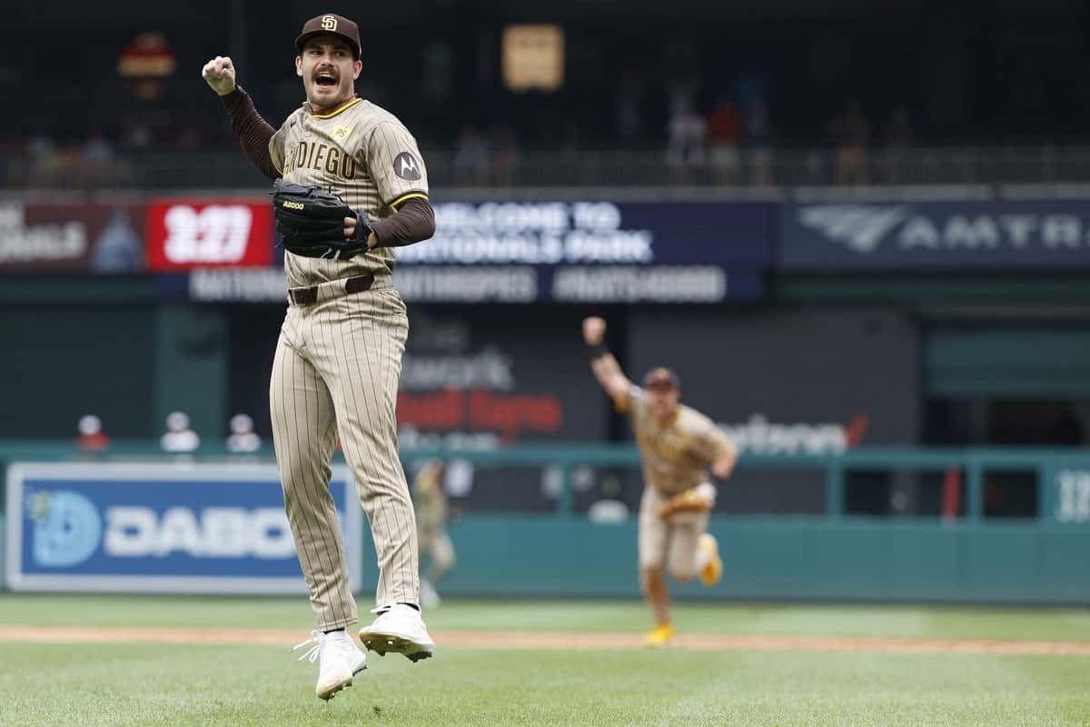 Dylan Cease celebrates his no-hitter with the San Diego Padres