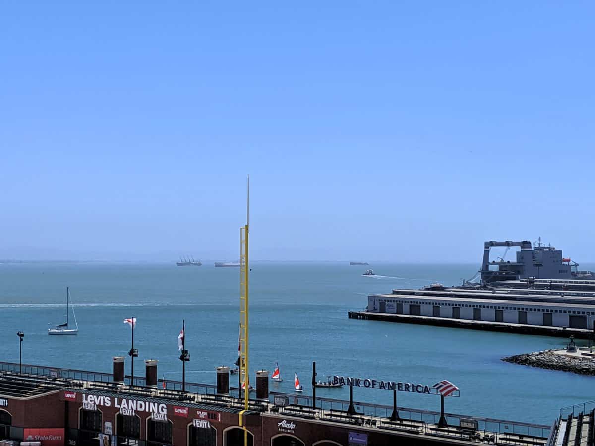 McCovey Cove behind Oracle Park in San Francisco