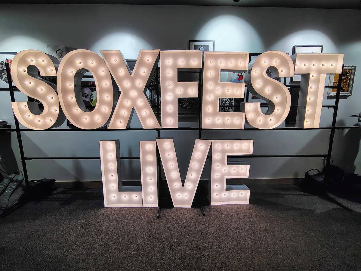 SoxFest Live Sign at 2025 event hosted at Ramova Theater