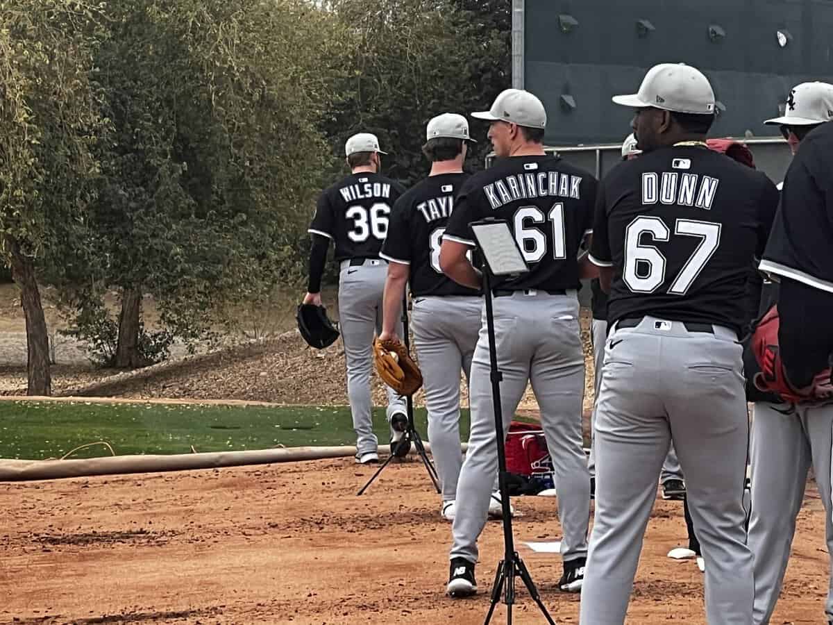 White Sox pitchers warm up