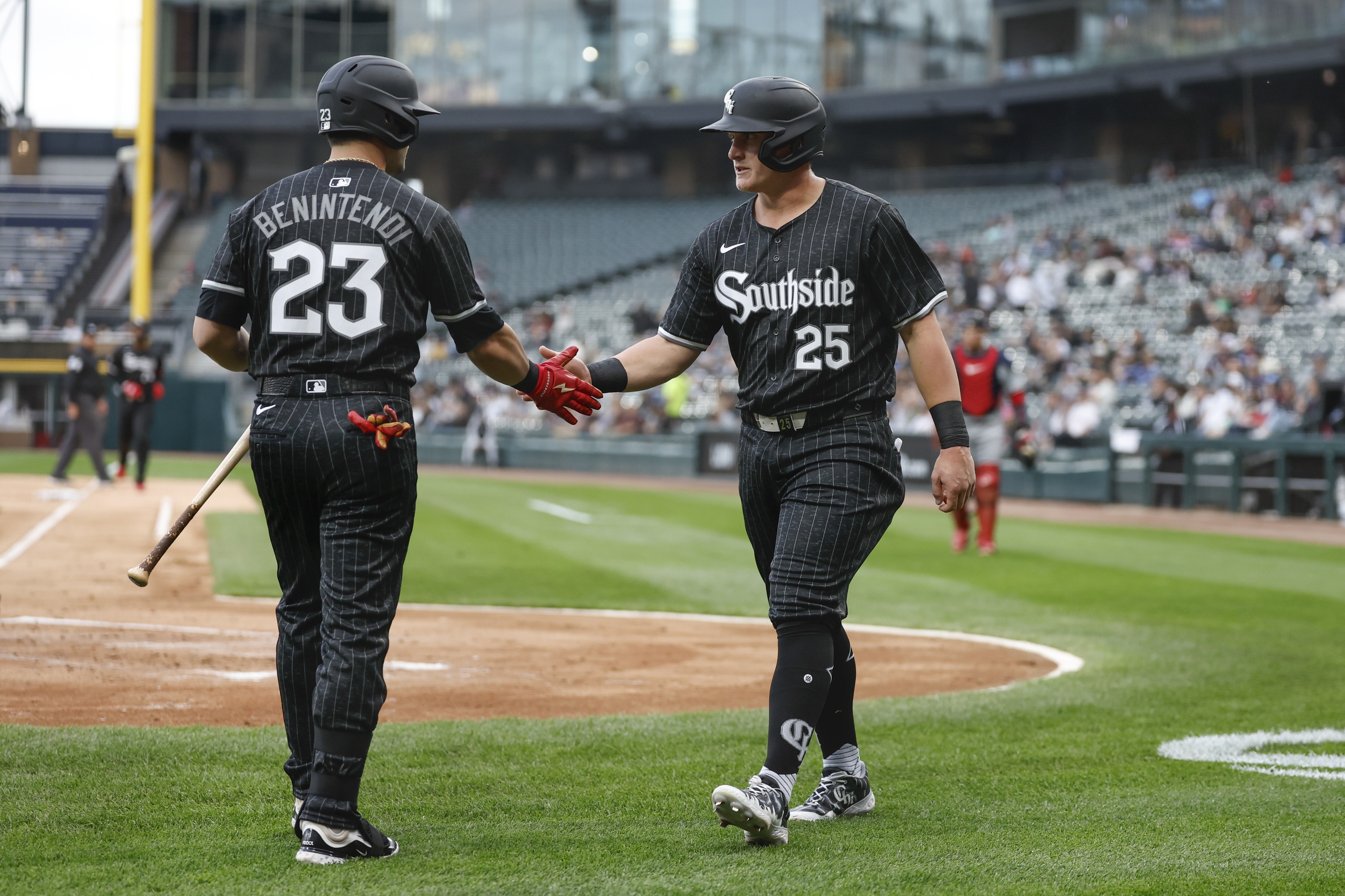 Andrew Benintendi and Andrew Vaughn of the White Sox