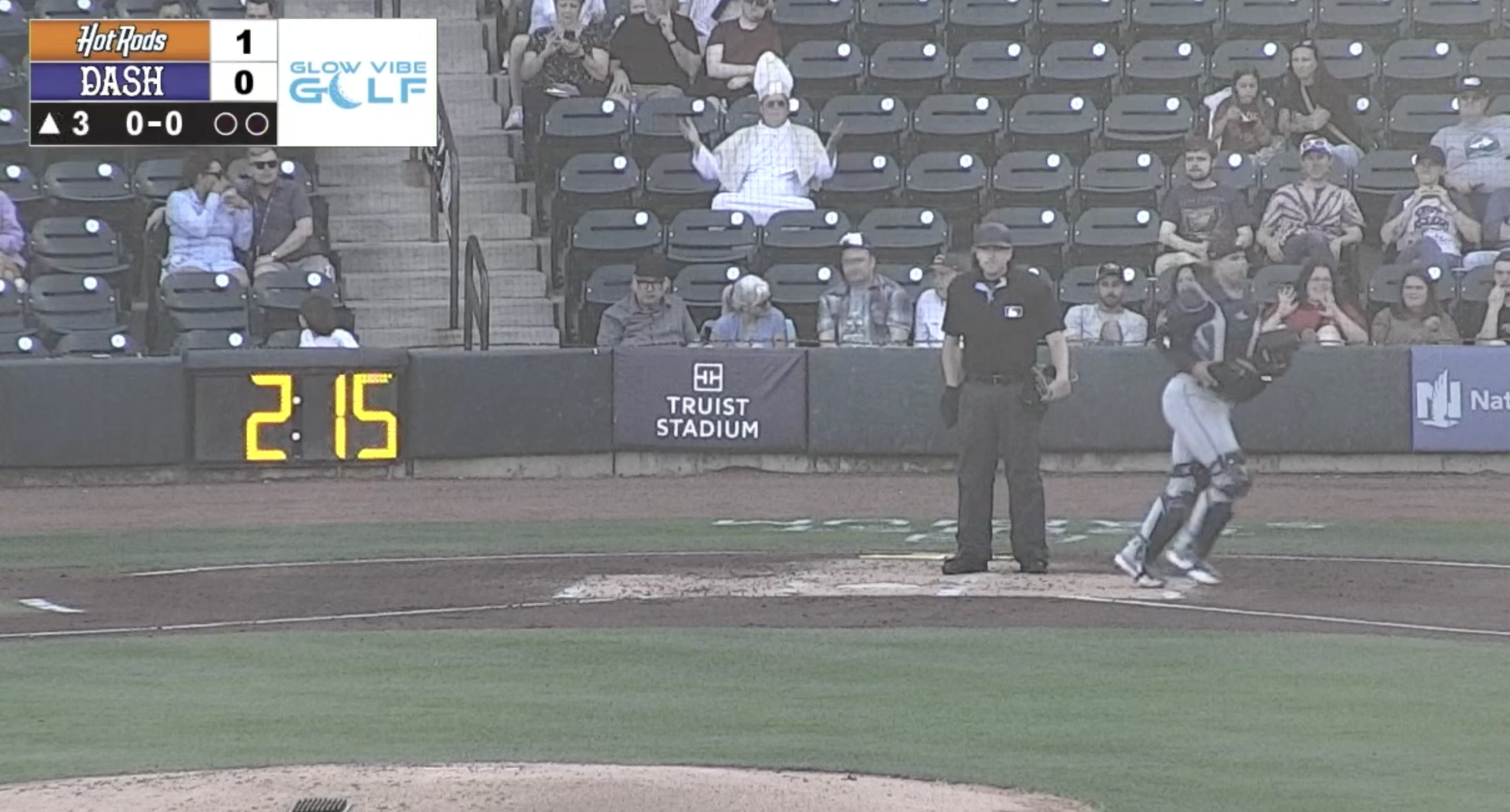 Fan dressed as pope at Winston-Salem game