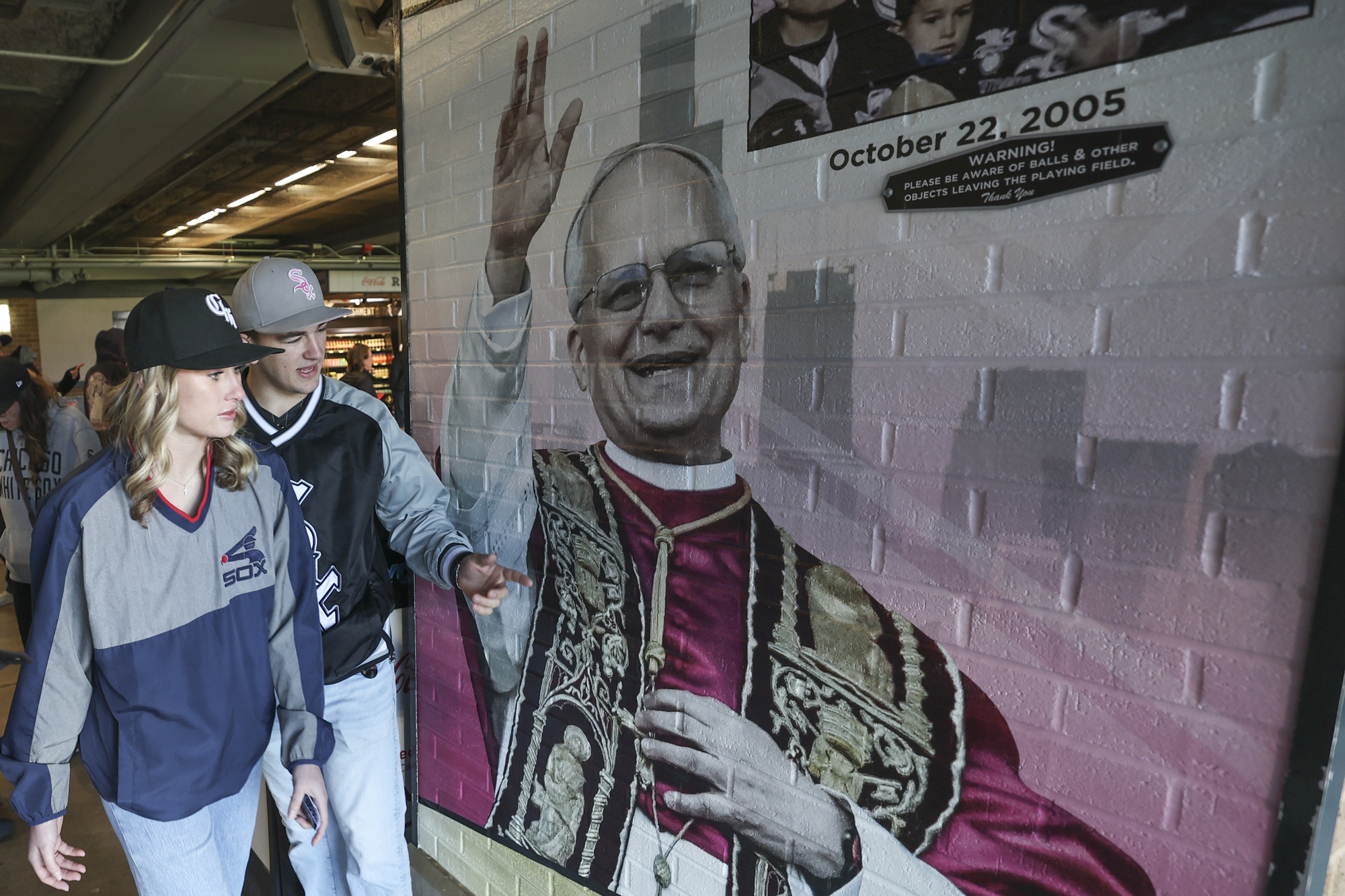 Pope White Sox display at Rate Field