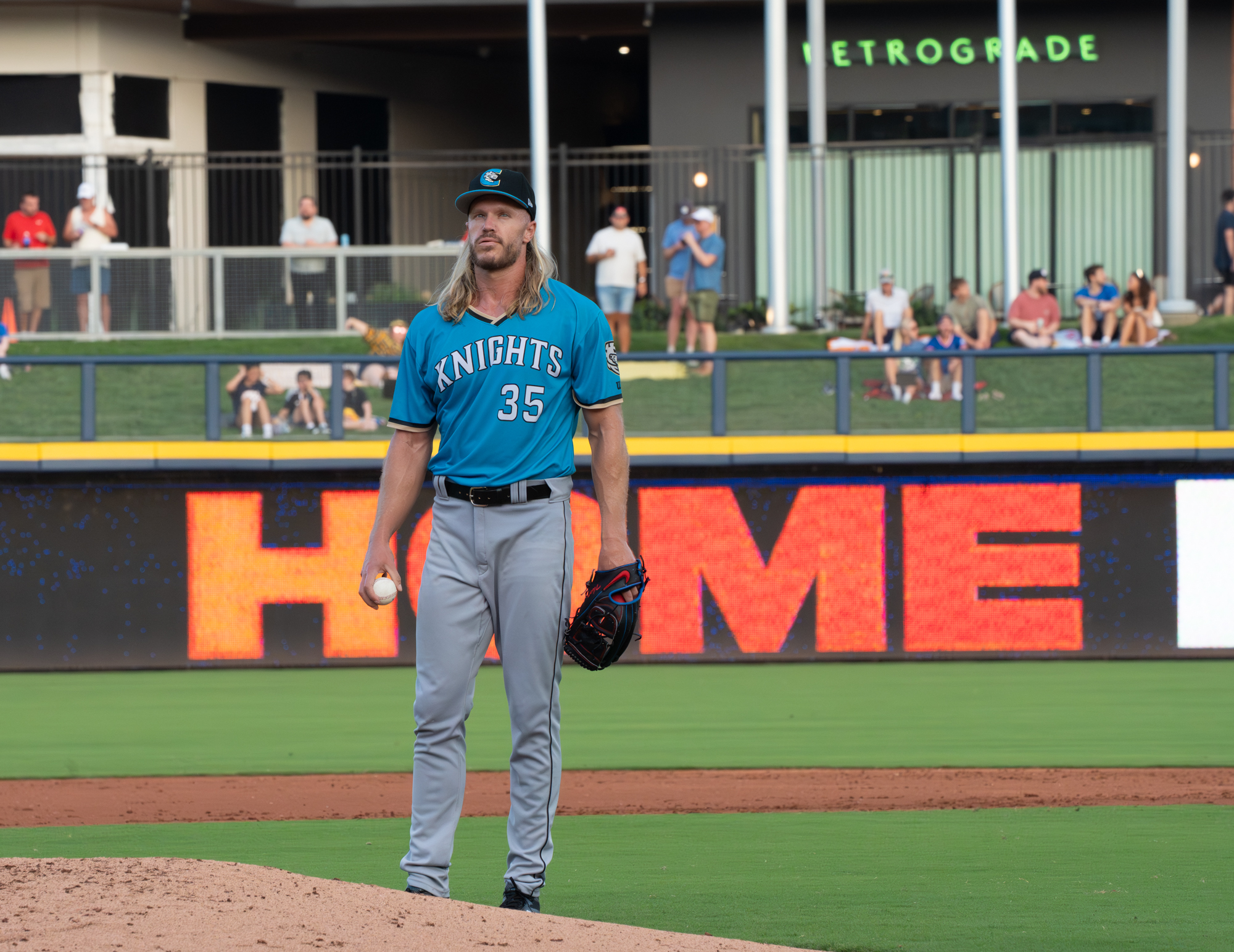 Noah Syndergaard pitching for Charlotte
