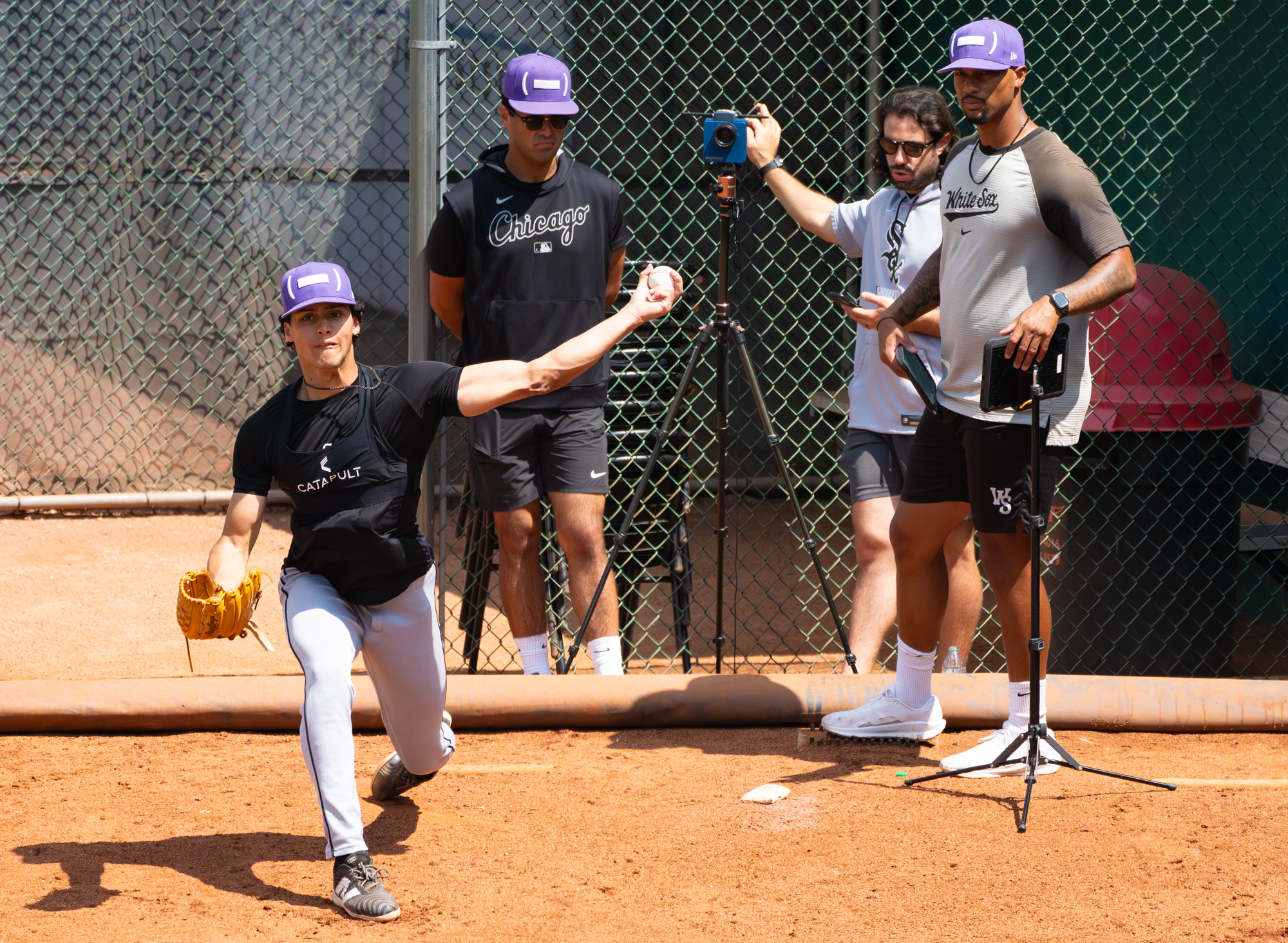 White Sox prospect Christian Oppor and Winston-Salem pitching coach Blake Hickman