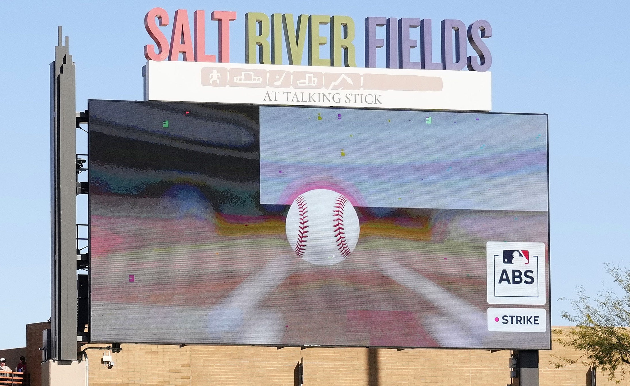 Scoreboard with ABS strike zone