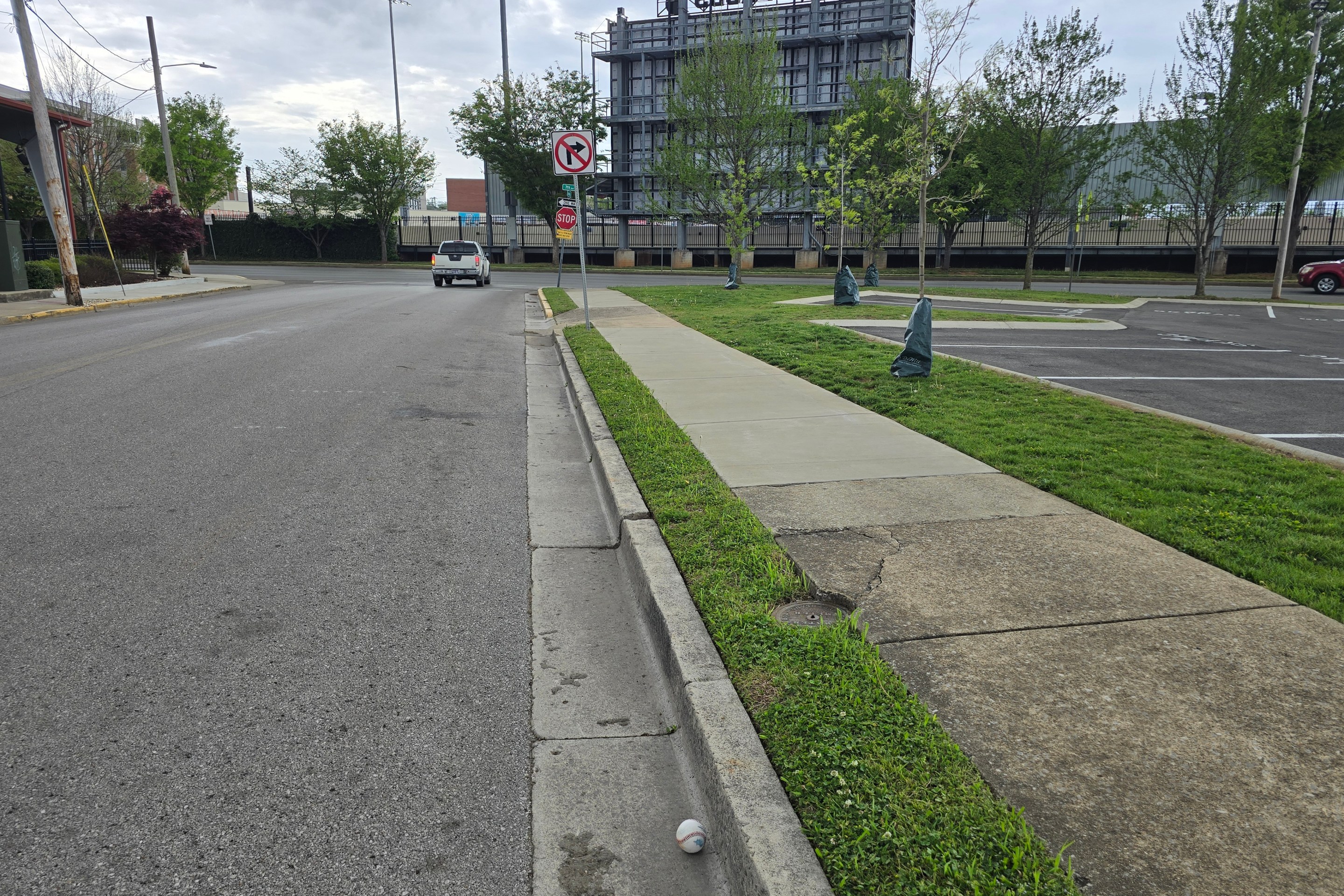 Baseball on street