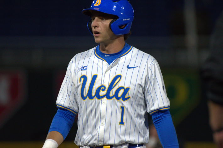 UCLA shortstop Roch Cholowsky against Purdue in the 2026 Big Ten Championshp Tournament (Photo by Josh Nelson, Sox Machine)