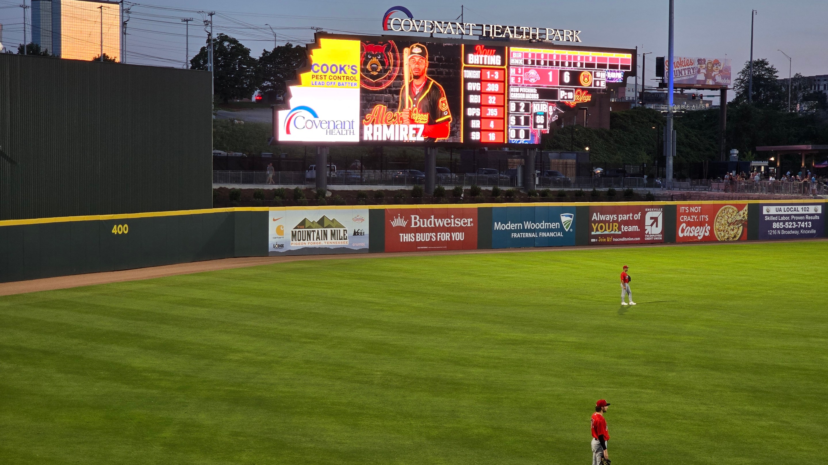 Covenant Health Park scoreboard