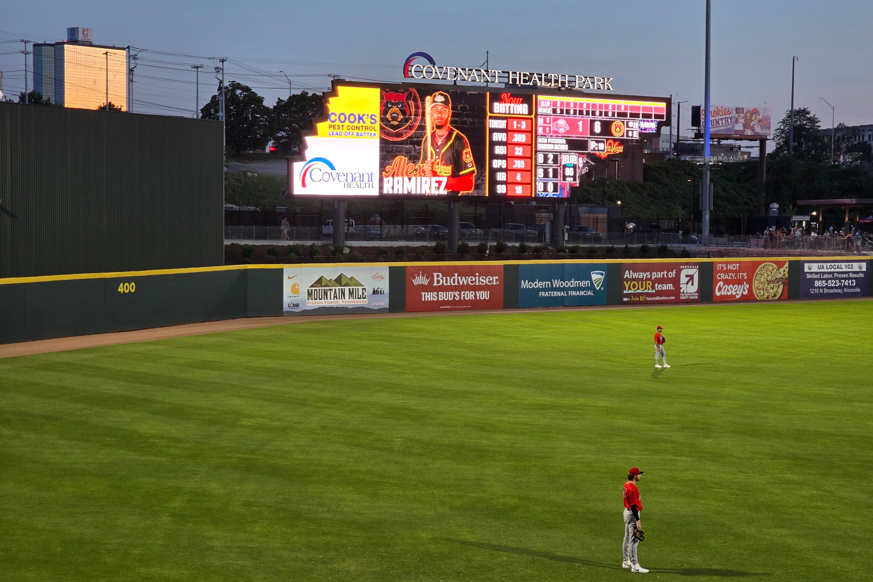 Covenant Health Park scoreboard