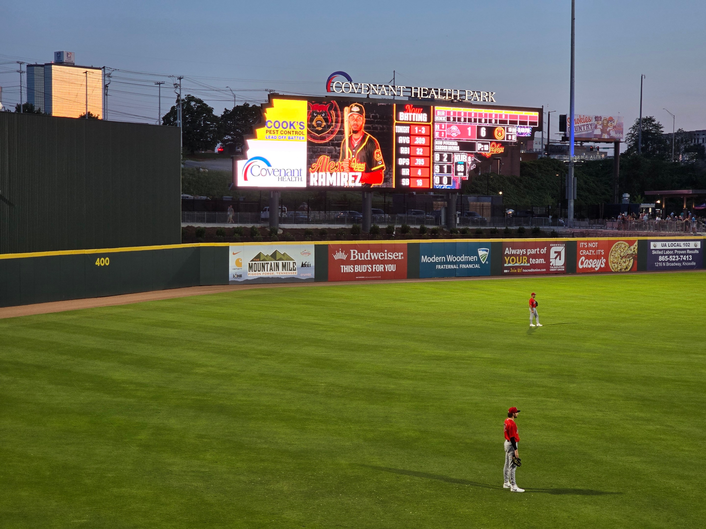 Covenant Health Park scoreboard
