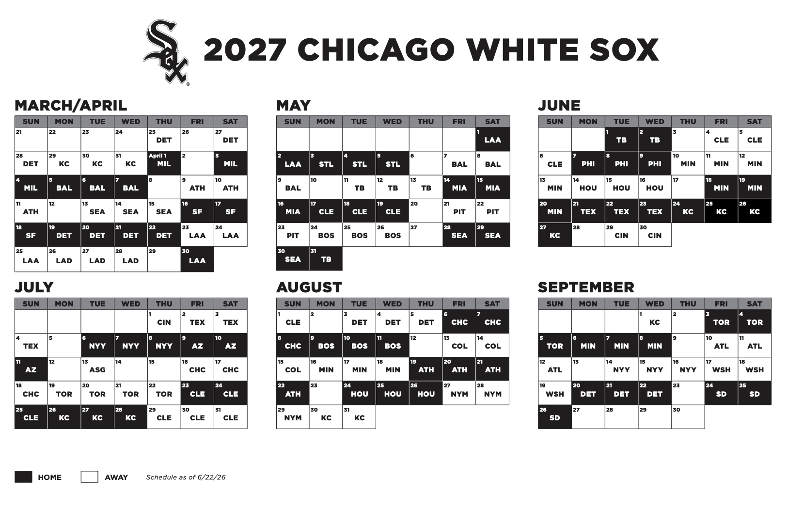 White Sox release 2027 schedule, which takes back seat to rest of 2026 - Sox Machine