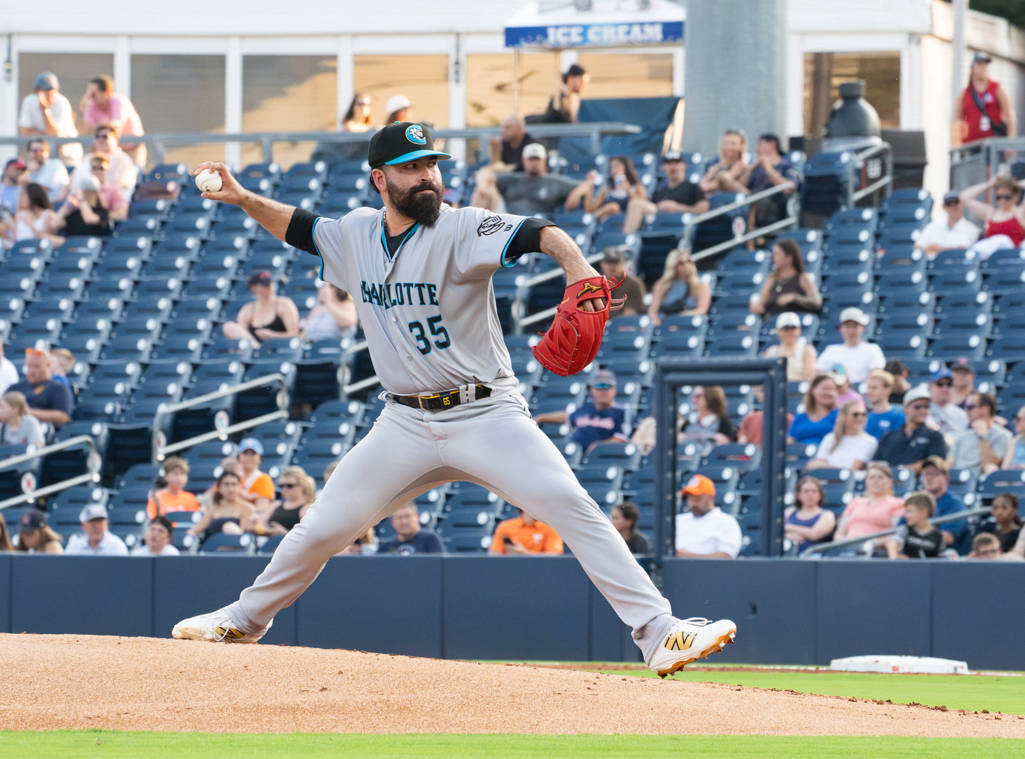 White Sox pitcher José Urquidy, pitching for Charlotte