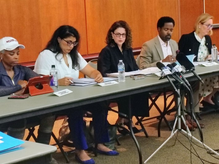 ISFA Chair Leslie Darling (Centered) begins the public meeting hosted at Rate Field on Wednesday, September 16, 2026